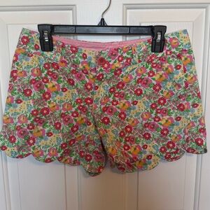 Lilly Pulitzer Women’s Pink Multi Floral Scallop-Hem Short Size 4
